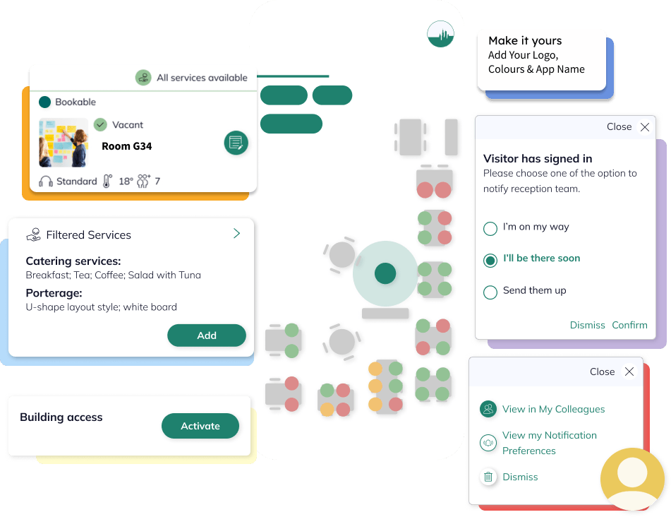 GemEx Workplace Experience App Map View on Mobile